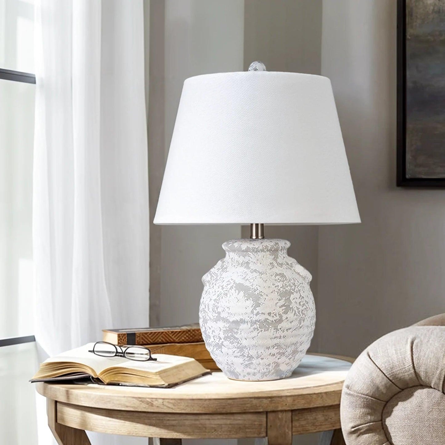 Savannah James 22'' Rustic Ceramic Table Lamp
