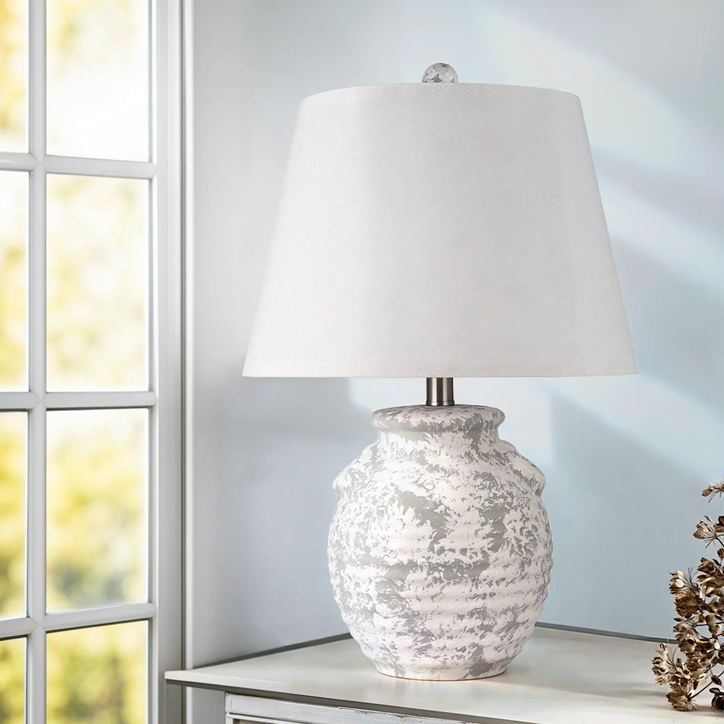 Savannah James 22'' Rustic Ceramic Table Lamp