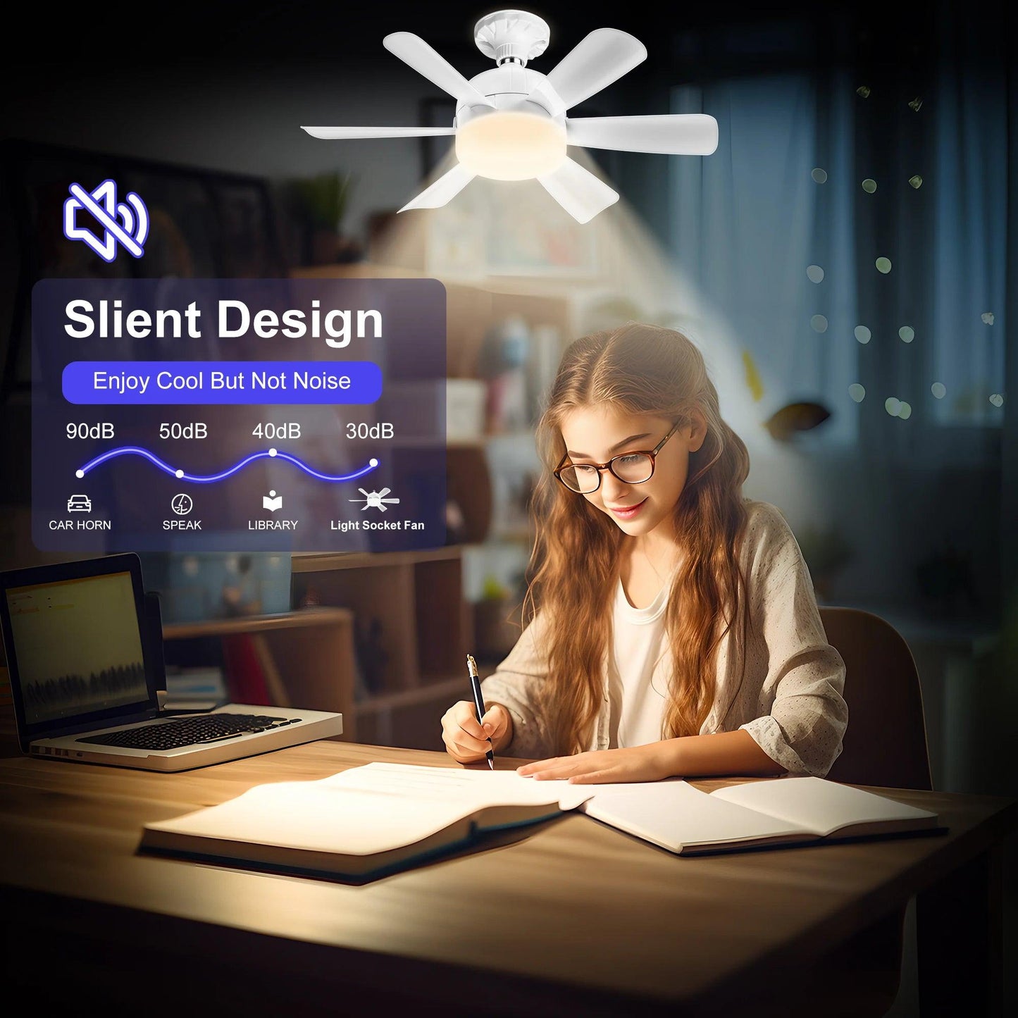 Macy Grey Socket Fan Light With Remote