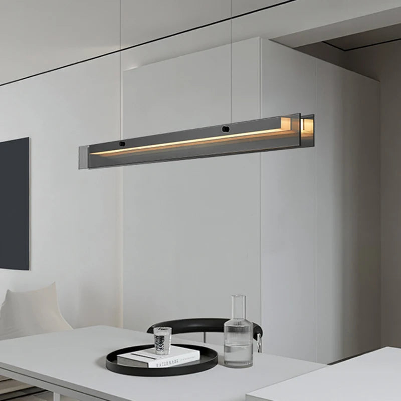 Black Tone Glass Modern Minimalist LED Pendant