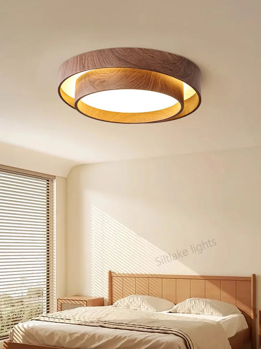 Abigail King Walnut Flush Mount Light