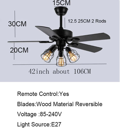 Steven Forge Retro American Ceiling Fan with Lighting