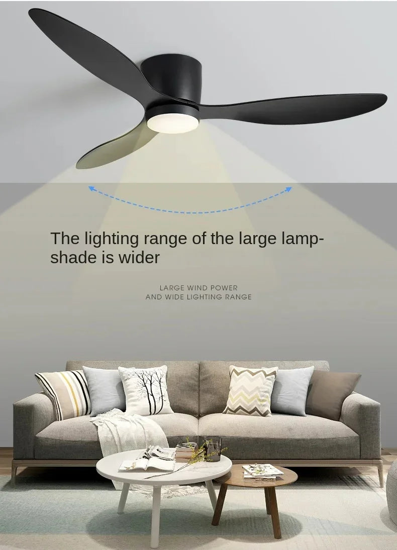 Modern LED Ceiling Fan Light With Remote Control Low Floor Decorative Light Energy-saving Light With Fan In Bedroom And Home