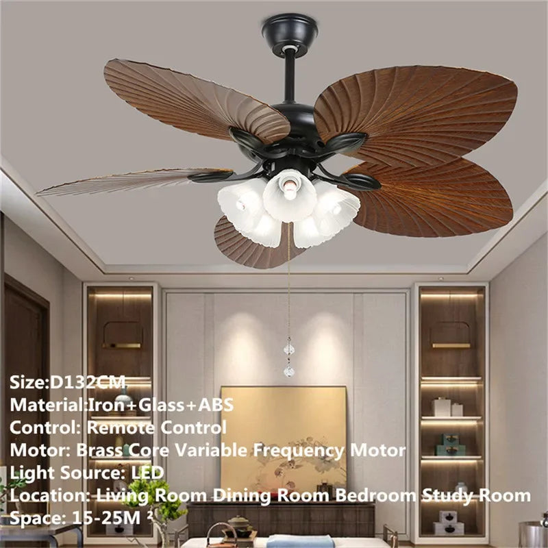 Royal Palm Ceiling Fan with Light