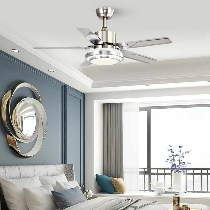 Motor Source Stainless Steel 52" Inch Ceiling Fan with LED Lighting