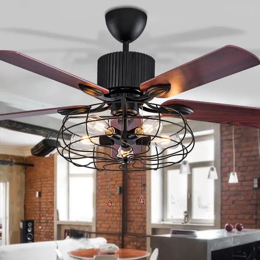 Daniel Abrams Industrial Ceiling Fan with Light