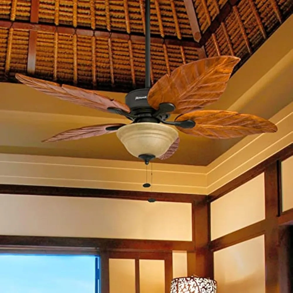 Carver Palm Ceiling Fan With Light