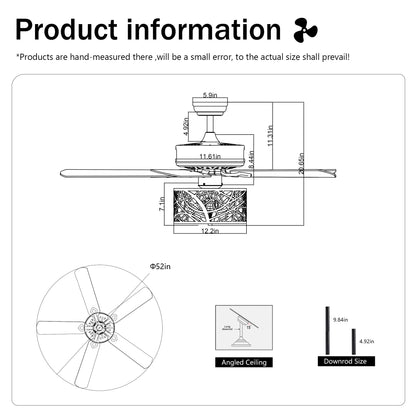 Corine Flint 52'' Low Profile Ceiling Fan with Lights