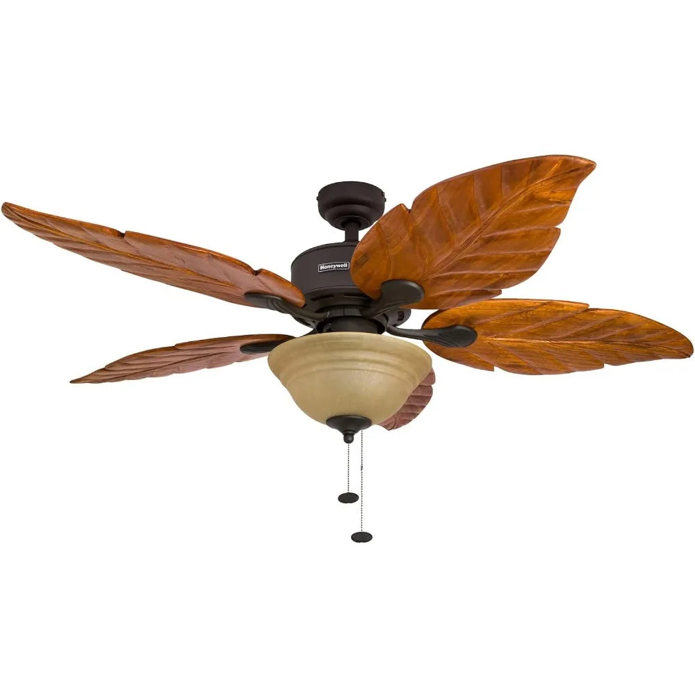 Carver Palm Ceiling Fan With Light