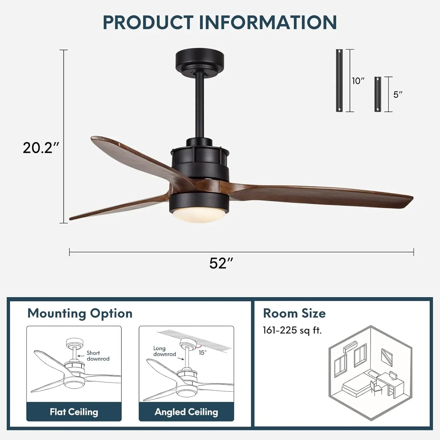 River Pose 52'' Outdoor Ceiling Fan