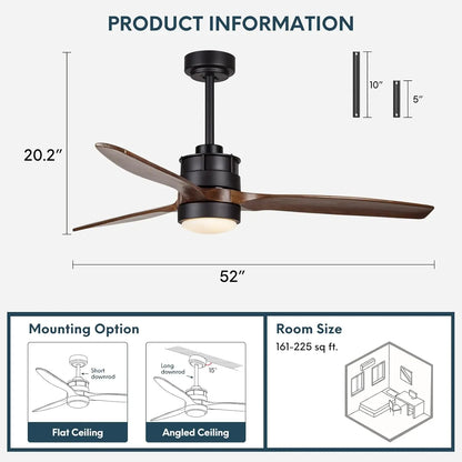 River Pose 52'' Outdoor Ceiling Fan