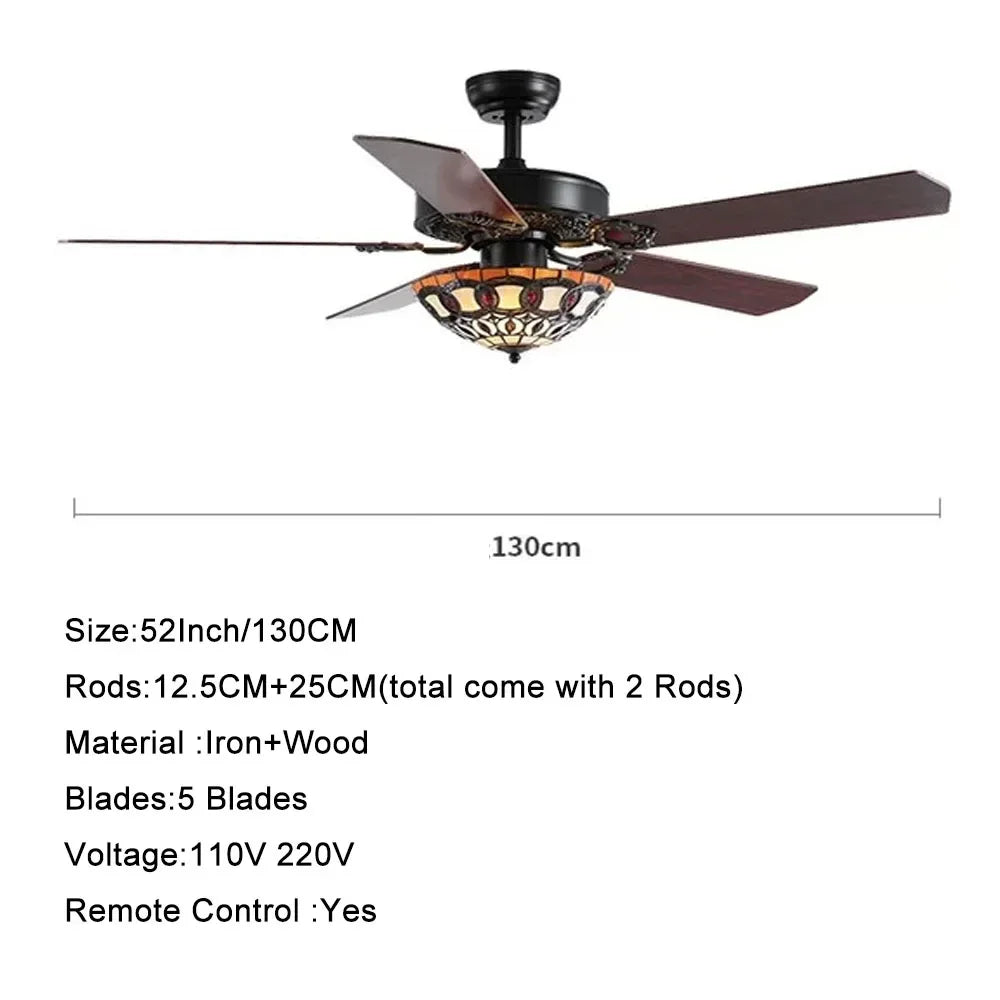 Ann Bailey Retro Ceiling Fan with Light