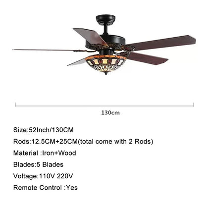 Ann Bailey Retro Ceiling Fan with Light