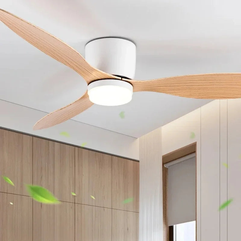 Modern LED Ceiling Fan Light With Remote Control Low Floor Decorative Light Energy-saving Light With Fan In Bedroom And Home