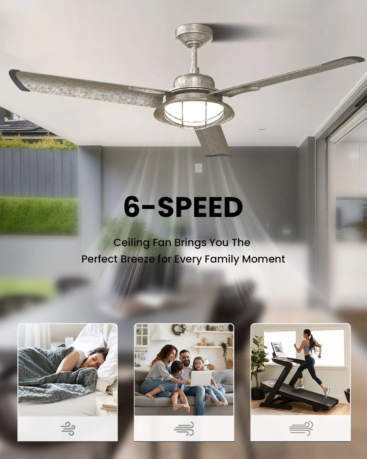 Joy Rose 58" Industrial Ceiling Fan