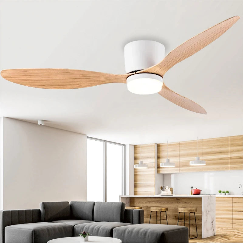 Modern LED Ceiling Fan Light With Remote Control Low Floor Decorative Light Energy-saving Light With Fan In Bedroom And Home