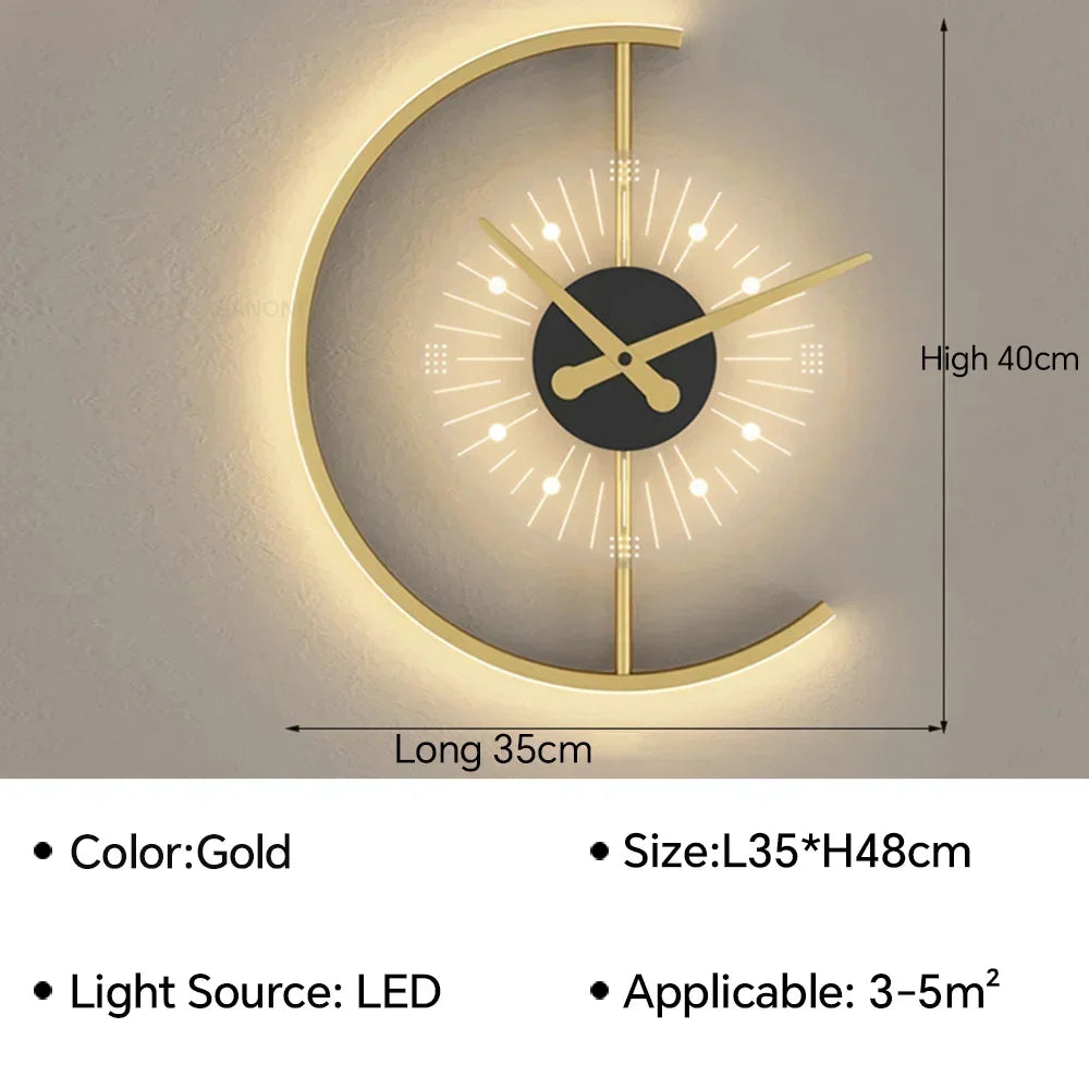 Time Clock Modern LED Wall Light