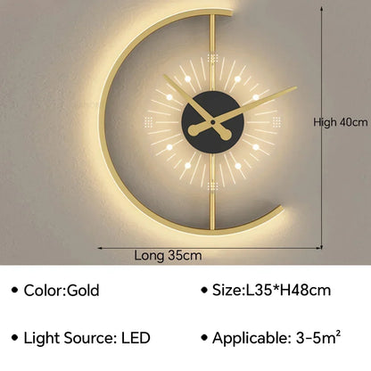 Time Clock Modern LED Wall Light