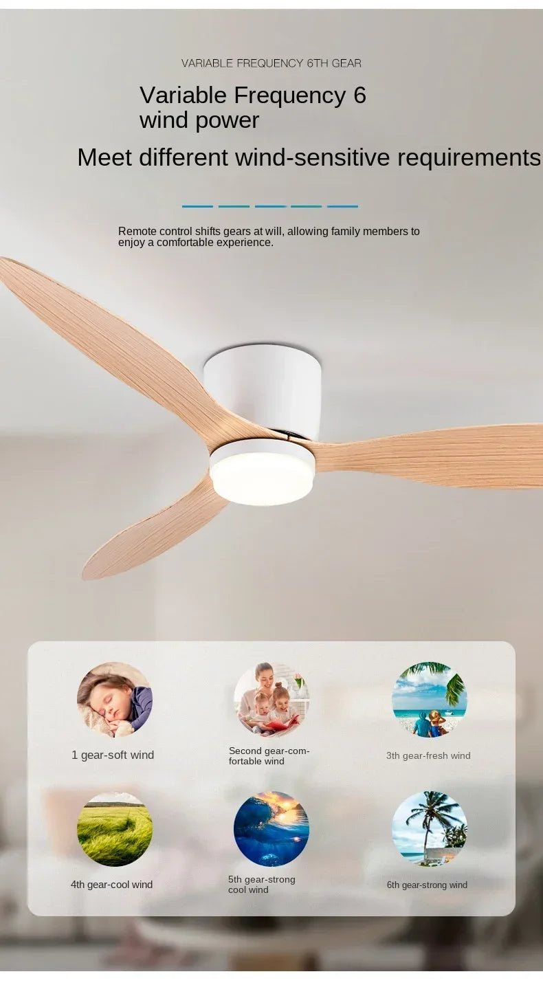 Modern LED Ceiling Fan Light With Remote Control Low Floor Decorative Light Energy-saving Light With Fan In Bedroom And Home